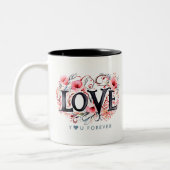 ボホスタイリッシュラブユエバーフローラ水彩 ツートーンマグカップ (左)