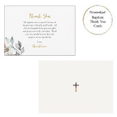 ボホスタイルの花と葉の正教洗礼 サンキューカード