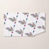 ボホスタイルぶら下がったの装飾羽 バスタオルセット (ハンドタオル)