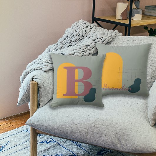 ボホスタイルカスタムモノグラムと名前 クッション