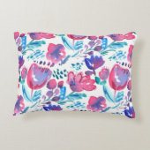 ボホスタイルフローラの素朴な手描きイラストレーション。  アクセントクッション (裏面)