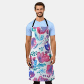 ボホスタイルフローラの素朴な手描きイラストレーション。 エプロン (着用した状態)