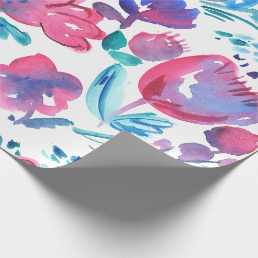 ボホスタイルフローラの素朴な手描きイラストレーション。 ラッピングペーパー (角)