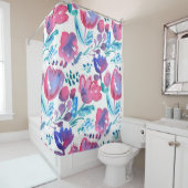 ボホスタイルフローラ素朴な手描きイラストレーション。 シャワーカーテン (インサイチュ)