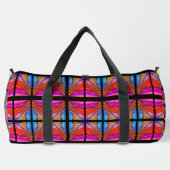 ボホスタイルホットピンクとブラック ダッフルバッグ (裏面)