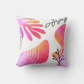 ボホスタイルボヘミアンミニマリストブロブ形状ラインアート クッション (正面)