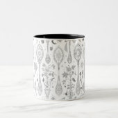 ボホスタイルマグカップ – 白黒の複雑なスプーン ツートーンマグカップ (中央)