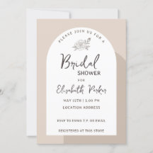 ボホスタイルミニマリストブラウンカラーブライダルシャワー