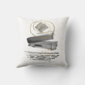 ボホスタイルモダン抽象芸術水彩白黒 クッション (裏面)