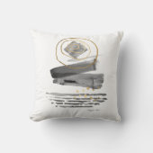 ボホスタイルモダン抽象芸術水彩白黒 クッション (正面)