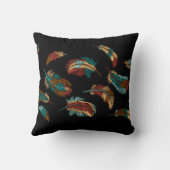 ボホスタイル刺繍カラフル羽黒 クッション (裏面)