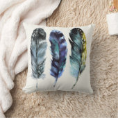 ボホスタイル水彩鳥羽 クッション (ブランケット)