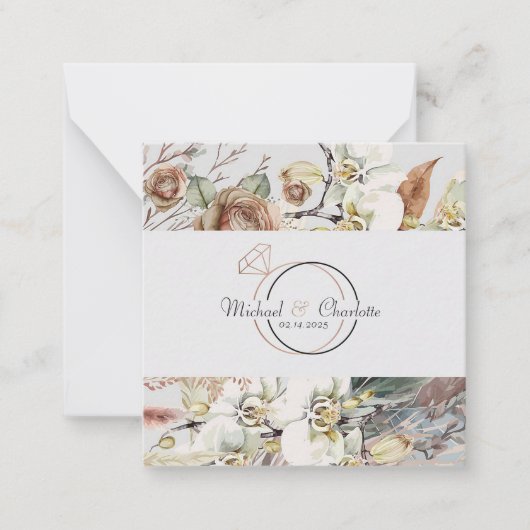 ボホスタイル結婚式招待状 ノートカード (正面)