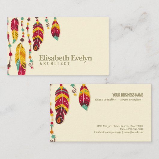 ボホスタイル背景 名刺 (正面/裏面)