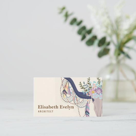 ボホスタイル背景 名刺 (スタンド正面)