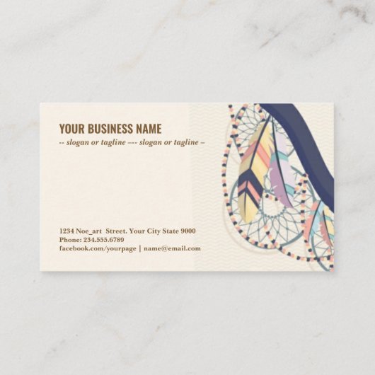 ボホスタイル背景 名刺 (裏面)