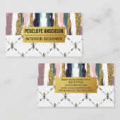 ボホスタイル |ぼかしモダン抽象芸術パターン 名刺 (正面/裏面)