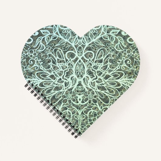 ボホスタイル |グランジグラデーションフローラ ノートブック (正面)