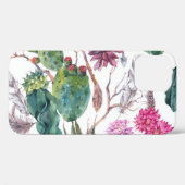 ボホスタイル、ヴィンテージサボテン水色。 Case-Mate iPhoneケース (裏面 (横))