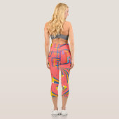 ボホスターシックモダンミッドセンチュリーピンク カプリレギンス (裏面)