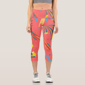 ボホスターシックモダンミッドセンチュリーピンク カプリレギンス (正面)