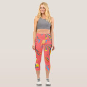 ボホスターシックモダンミッドセンチュリーピンク カプリレギンス (正面)