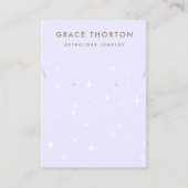 ボホスターズパープルイヤリングネックレスビジネスカード 名刺 (正面)