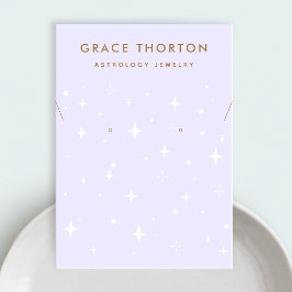 ボホスターズパープルイヤリングネックレスビジネスカード 名刺