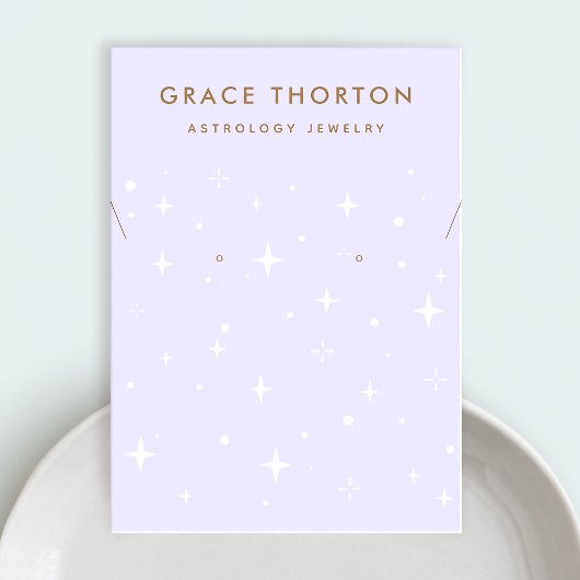 ボホスターズパープルイヤリングネックレスビジネスカード 名刺