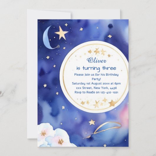 ボホスターダストチルドレン誕生日 招待状 (正面)