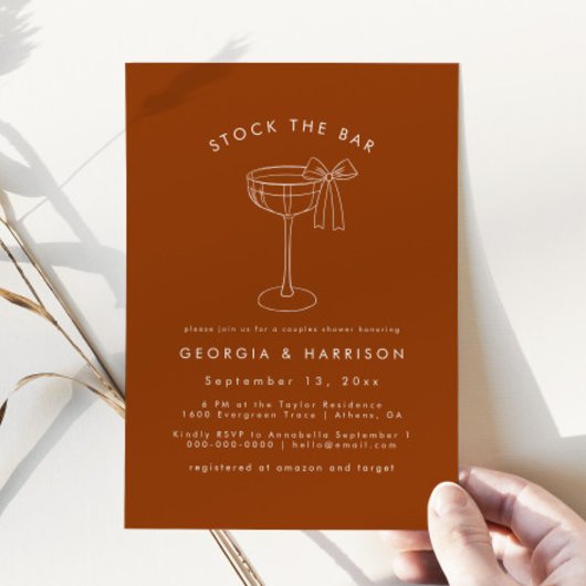ボホストックザバーカップルシャワー招待状 招待状