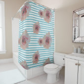 ボホストライプのシック花の柄 |シャワーカーテン シャワーカーテン (インサイチュ)