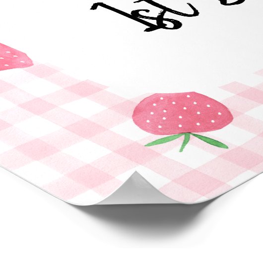 ボホストロベリーベリースウィート誕生日ウェルカム ポスター (角)