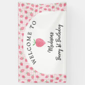 ボホストロベリーベリースウィート誕生日 横断幕 (縦)