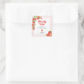 ボホストロベリーベリーファースト誕生日ありがとう スクエアシール (バッグ)