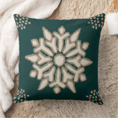 ボホスノーフレークグリーン装飾用クッション クッション (ブランケット)