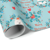 ボホスノーベアリースとハートクリスマス ラッピングペーパー (ロールコーナー)