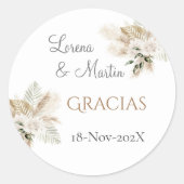 ボホスペインのの結婚丸いステッカー ラウンドシール (正面)