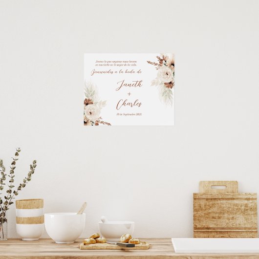 ボホスペインのの結婚歓迎サイン ポスター (キッチン)