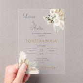 ボホスペインのス結婚アクリル招待状 アクリル招待状 (インサイチュ (ポータブル))