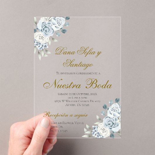 ボホスペインのス結婚アクリル招待状 アクリル招待状 (インサイチュ (ポータブル))