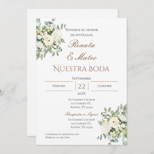 ボホスペインの結婚式招待状 招待状 (正面/裏面)