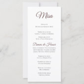 ボホスペインの結婚式 プログラム (裏面)