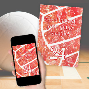 ボホスポーツオレンジフローラバレーボール幸運 カード