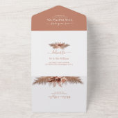 ボホスラントフローラパンパスグラステラコッタ結婚ズ オールインワン招待状 (外側)