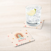 ボホスリーサードゥ誕生日レインボー ペーパーコースター (インサイチュ)