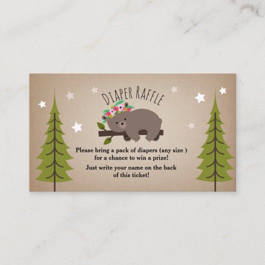 ボホスリーピーベアースターズオムツラッフル エンクロージャーカード (正面)