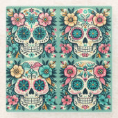 ボホスugarSkulls ガラスコースター (正面)