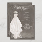 ボホズドレ結婚ス水彩カジュアルデザインシャワー セーブザデート (正面/裏面)