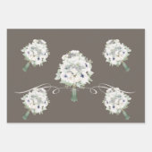 ボホズモ結婚ッカ水彩フローラブライダルシャワー ラッピングペーパーシート (正面2)